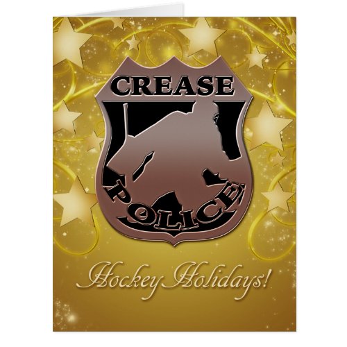 Crease Police Hockey Goalie Christmas Card