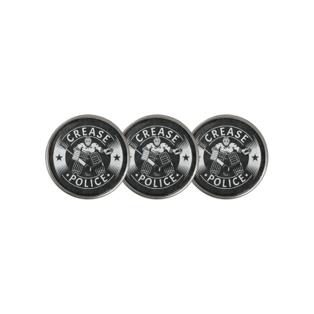 Crease Police Hockey Goalie Golf Ball Marker (3 Up)