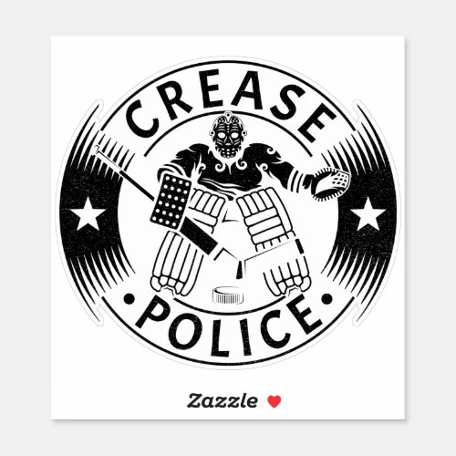 Crease Police Hockey Goalie  Sticker