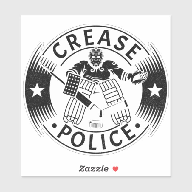 Crease Police Hockey Goalie  Sticker (Sheet)