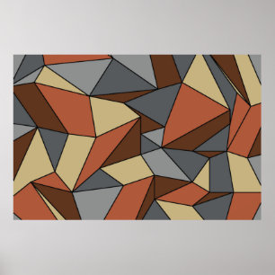 "Creases" Brown Gray Extra Large Print