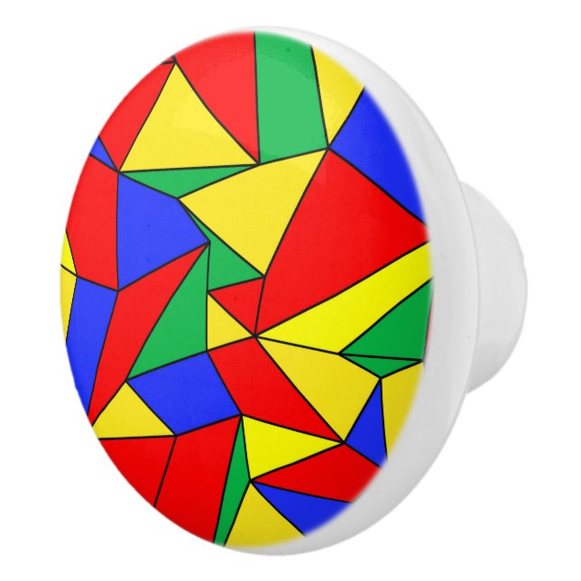 "Creases" Primary Colors Ceramic Knob (Right)
