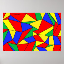 "Creases" Primary Colors Extra Large Print