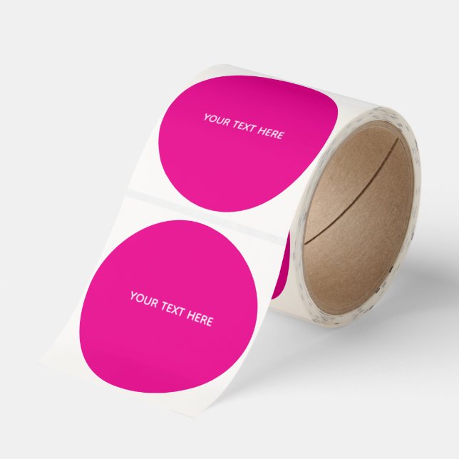 Creat Your Own Megenta Invitation Postcard Classic Round Sticker (Roll)