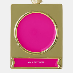 Creat Your Own Megenta Invitation Postcard Gold Plated Banner Ornament