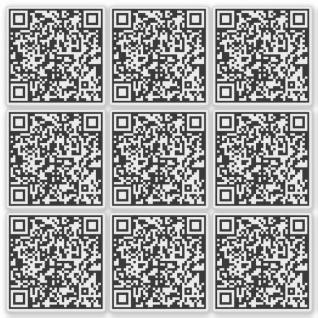Create 9 Scannable QR Codes Instantly Transparent Sticker (Front)