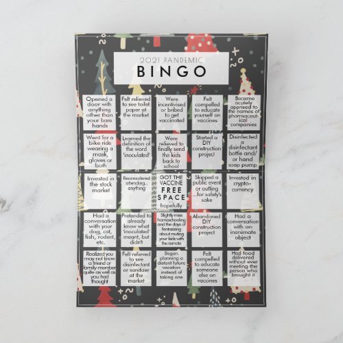 Create A 2021 Funny Pandemic Bingo Photo Christmas Holiday Card