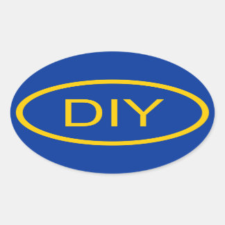 Create a Blue and Gold Euro Style Oval Sticker