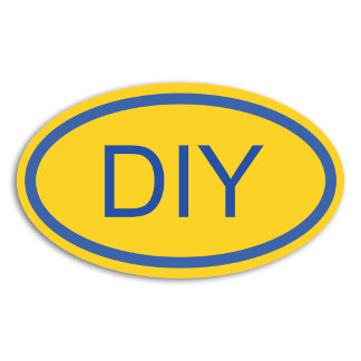 Create a Blue and Gold Euro Style Oval Sticker