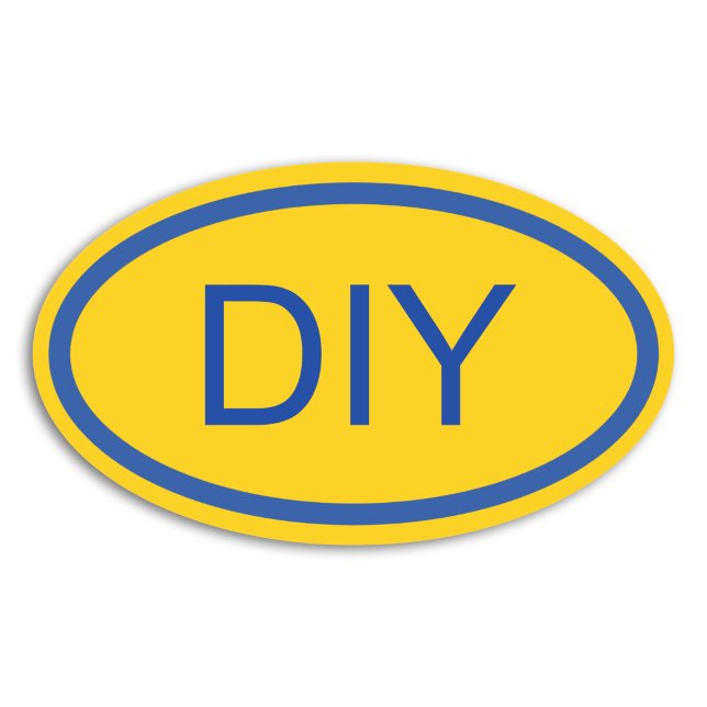 Create a Blue and Gold Euro Style Oval Sticker (Create a Blue and Gold Euro Style Oval Sticker)