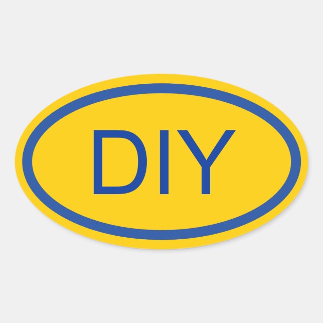 Create a Blue and Gold Euro Style Oval Sticker (Front)