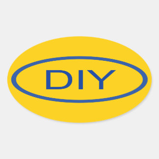 Create a Blue and Gold Euro Style Oval Sticker