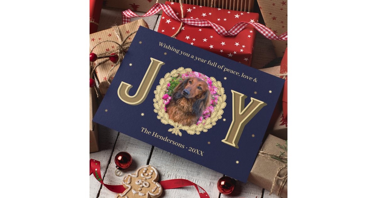 Create A Christmas Card With Your Dog Photo | Zazzle