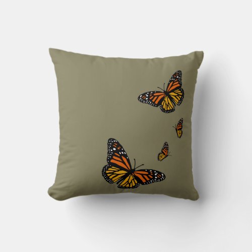 Create a Color Monarch Butterflies Throw Pillow
