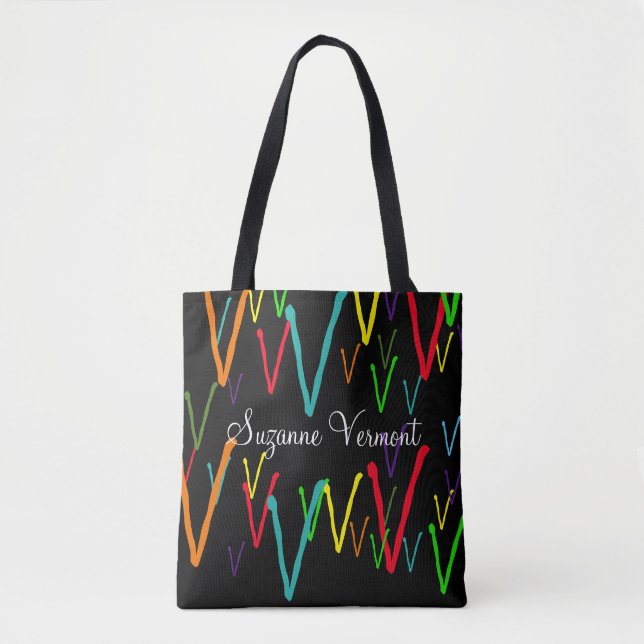 create a colorful initials pattern tote bag (Front)