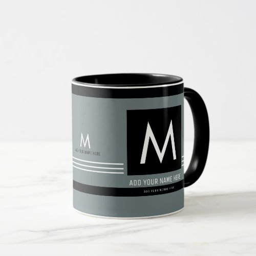 create a cool  modern monogram mug