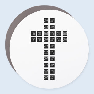 Create a Cross Pattern with any Logo or Image Car Magnet