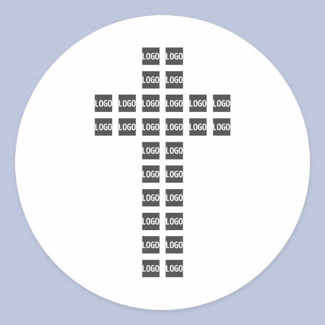 Create a Cross Pattern with any Logo or Image Classic Round Sticker (Creator Uploaded)