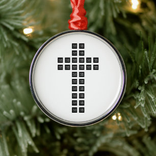 Create a Cross Pattern with any Logo or Image Metal Ornament
