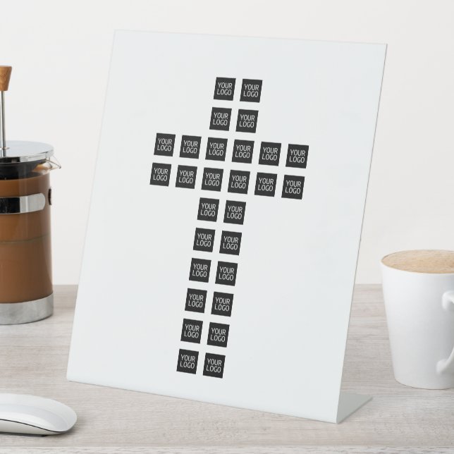 Create a Cross Pattern with any Logo or Image Pedestal Sign (In SItu)