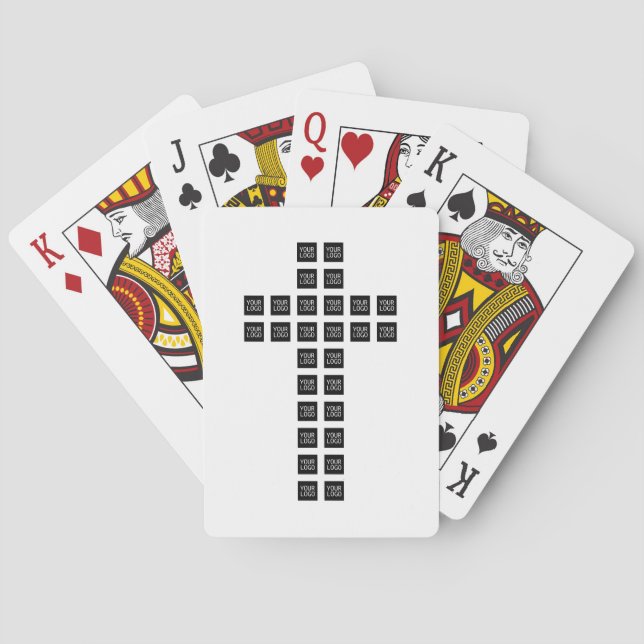 Create a Cross Pattern with any Logo or Image Poker Cards (Back)