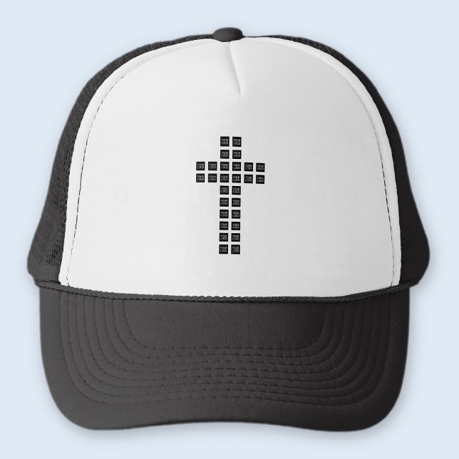 Create a Cross Pattern with any Logo or Image Trucker Hat (Creator Uploaded)