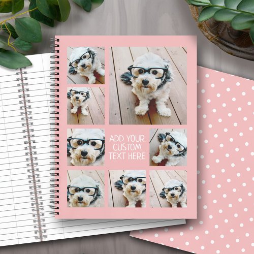 Create a Custom 8 Photo Collage _ can edit color Notebook
