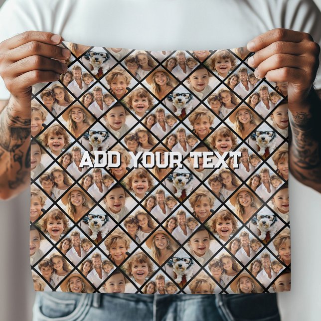 Create a Custom 8 Photo Collage - Diamond Shape Bandana (Custom Photo Bandana)