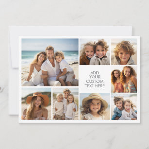 Create a Custom 8 Photo Collage with Grey Text Holiday Card