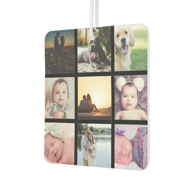 Create a Custom 9 Photo Collage Personalized Air Freshener (Left)