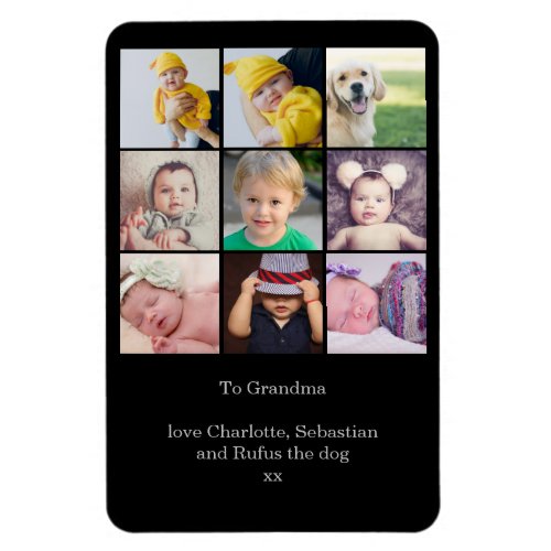 Create a Custom 9 Photo Collage Personalized Magnet