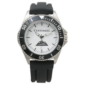 Create A Custom Dial Watch With Mountain Peak Logo by logotees at Zazzle