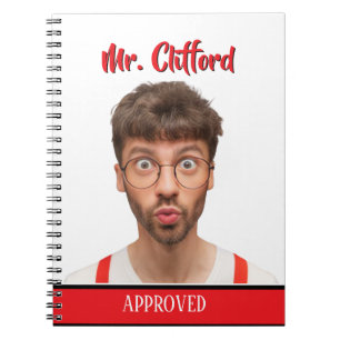Create A Custom Funny Face Teacher Approval Rubber Notebook