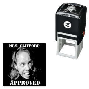 Create A Custom Funny Face Teacher Approval Rubber Self-inking Stamp