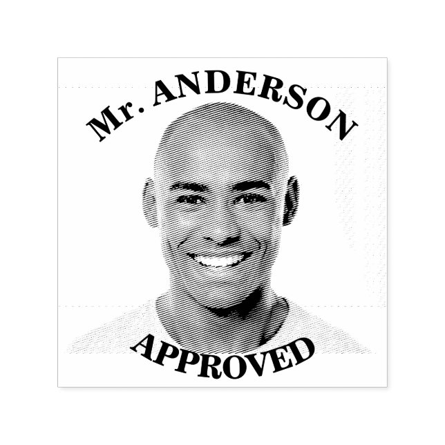 Create A Custom Funny Face Teacher Approval  Self-inking Stamp (Design)