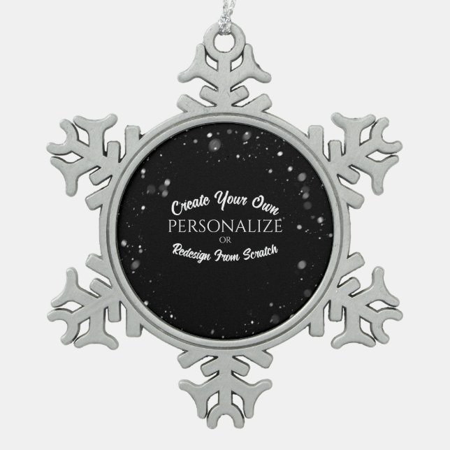 Create a Custom Personalized Snowflake Pewter Christmas Ornament (Front)