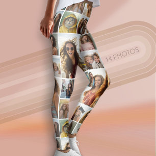 Create a Custom Photo Collage - 14 Photos - White Leggings