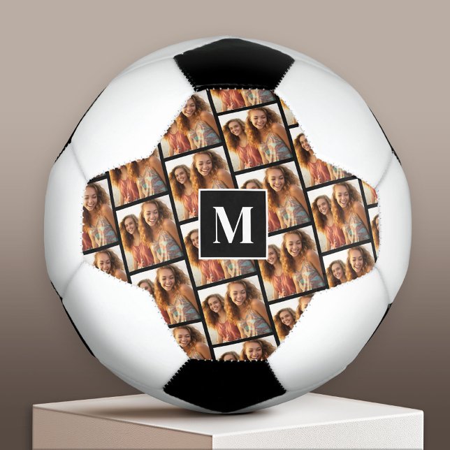 Create a Custom Photo Collage - 1 Photo Monogram Soccer Ball (Custom Soccer Ball)