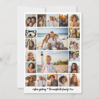 Create a Custom Photo Collage - 20 Photos Holiday Card