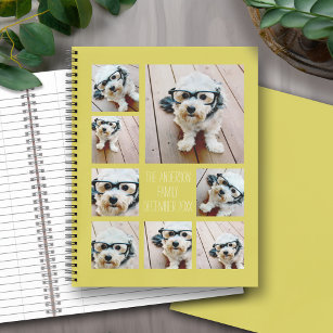 Create a Custom Photo Collage 8 Photos Chartreuse Notebook