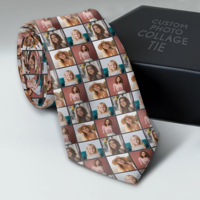 Create a Custom Photo Collage Pattern - 4 Photos Neck Tie (Custom Photo Collage Tie - Create Your Own Look)