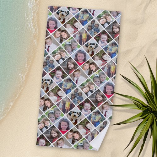 Create a Custom Photo Collage with 12 Photos Beach Towel