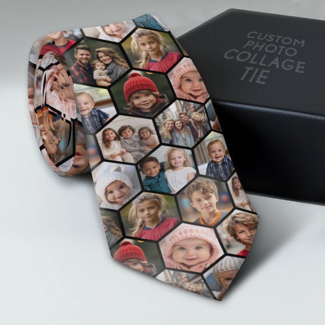 Create a Custom Photo Collage with 12 Photos Neck Tie (Custom Photo Collage Tie - Create Your Own Look)
