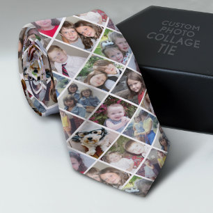 Create a Custom Photo Collage with 12 Photos Neck Tie