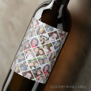 Create a Custom Photo Collage with 12 Photos Wine Label