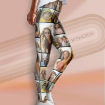 Create a Custom Photo Collage with 14 Photos Leggings
