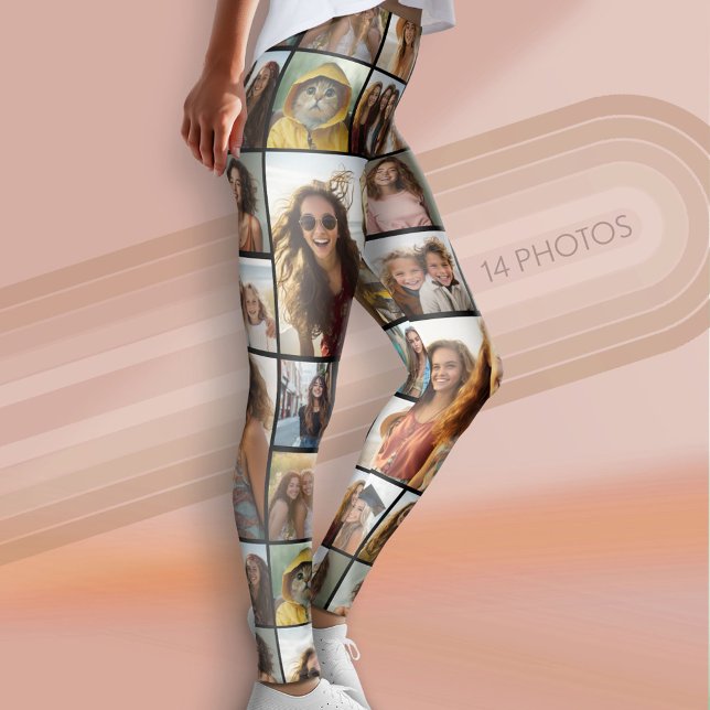 Create a Custom Photo Collage with 14 Photos Leggings (Custom Photo Leggings - 14 Photo Collage)