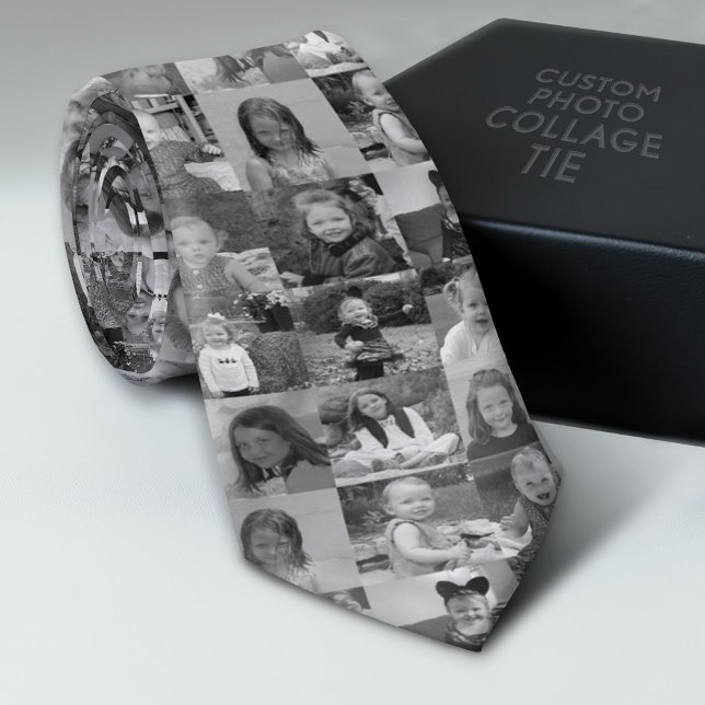 Create a Custom Photo Collage with 16 Photos Neck Tie (Custom Photo Collage Tie - Create Your Own Look)