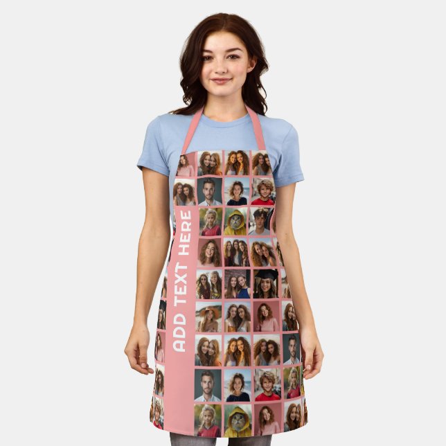 Create a Custom Photo Collage with 18 Photos Apron (Worn)