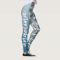Create a Custom Photo Collage with 18 Photos blue Leggings Create a Custom Photo Collage with 18 Photos blue Leggings